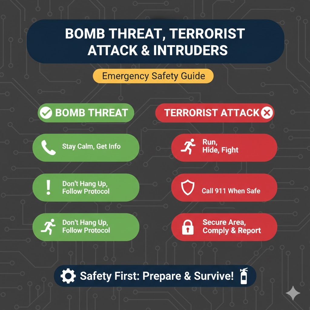 Bomb Threat, Terrorist Attack & Intruders